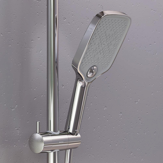 Душевая система Damixa Gala 953770000 стойка с тропическим душем, термостатом, смесителем, хром-3